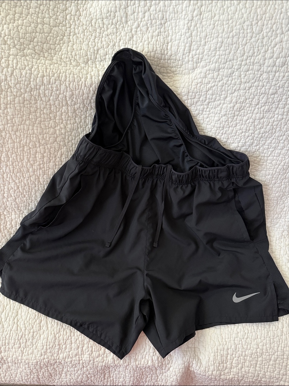 Nike Men's Black Athletic Shorts with Reflective Swoosh - Picture 8 of 8